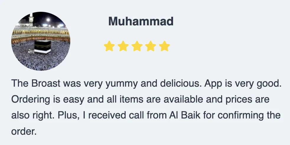 Al baik customer review